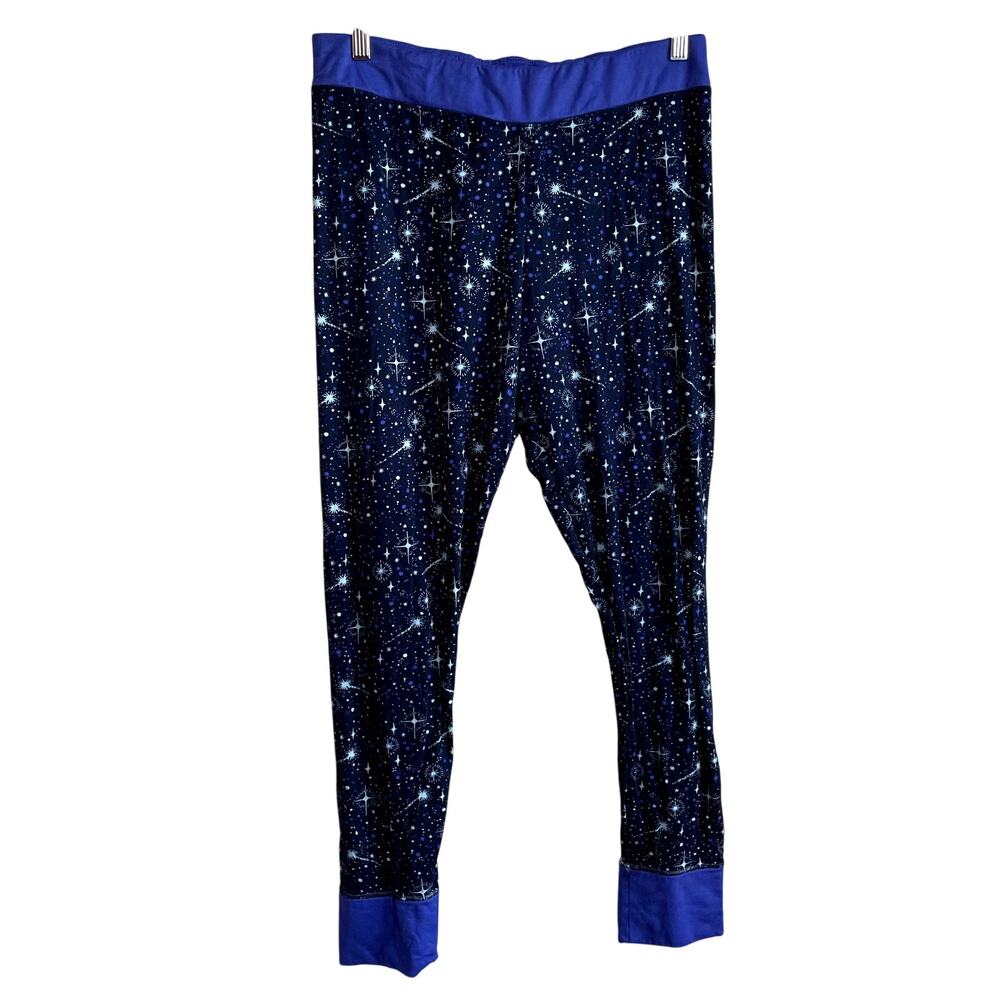 Cuddl Duds‎ thermal heathered stellar blue stars leggings women's size Large